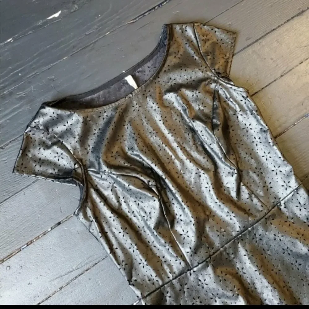 Anthropologie Black Pleather Blouse